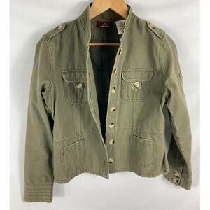 Jordache Green Button Up Jacket Juniors Size Large 11/13